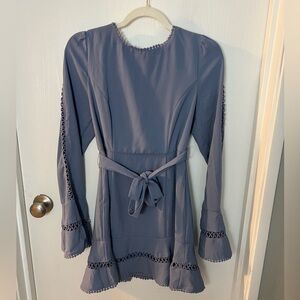 Forever21 Blue Long-Sleeve Dress with Belt